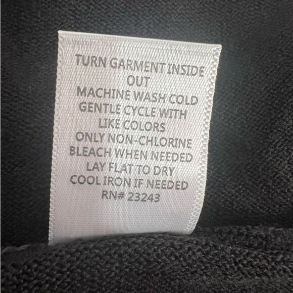 NY&C Dolman Sleeve Sweater Knit Top Womens Small Black Short Sleeve Pullover - Picture 6 of 6